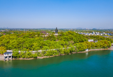 航拍江苏省常州溧阳天目湖景区、太公山景区