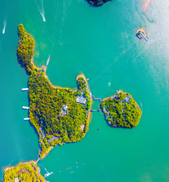 航拍江苏省常州溧阳天目湖景区、太公山景区