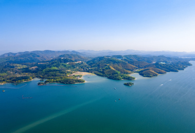 航拍江苏省常州溧阳天目湖景区、太公山景区