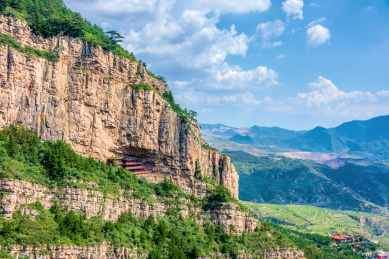 中国山西大同北岳恒山姑嫂崖