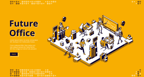 未来办公创意设计插图