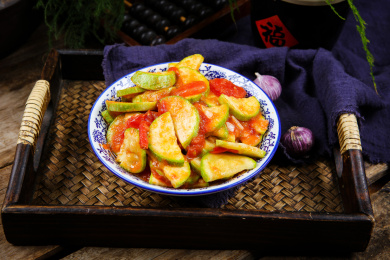 菜肴美食西红柿炒云南小瓜