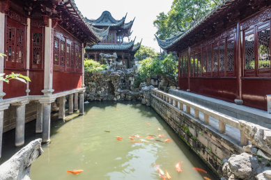 中国上海豫园的园林古建筑