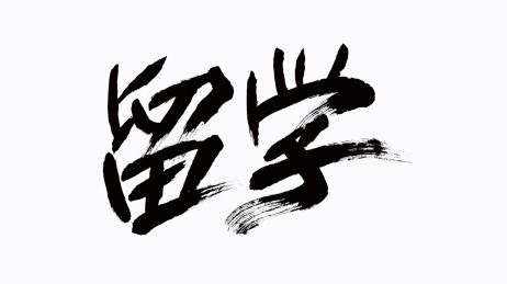 中国风书法汉字字体设计留学