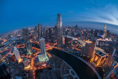 天津海河夜景