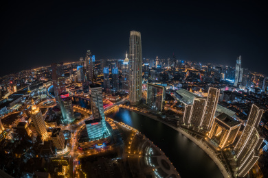 天津海河夜景