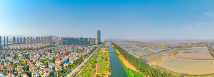 中国浙江乐清市城市风光