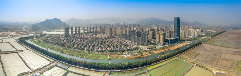 中国浙江乐清市城市风光