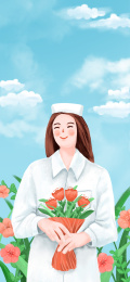 512国际护士节白衣天使手机壁纸医护插图
