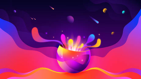 迸发的绚丽星空彩球