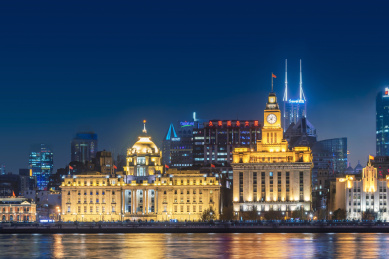 上海外滩万国博览建筑群夜景