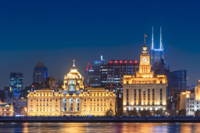上海外滩万国博览建筑群夜景