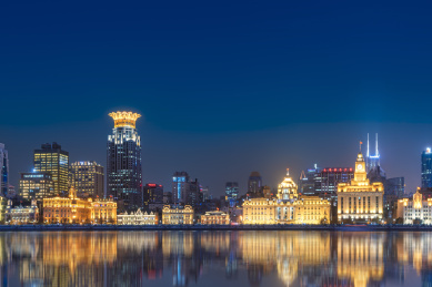 上海外滩万国博览建筑群夜景