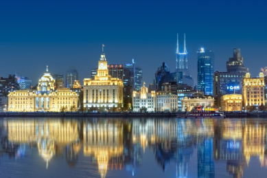上海外滩万国博览建筑群夜景