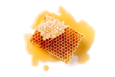 白底上的一块巢蜜