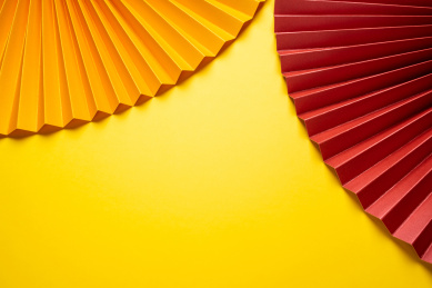 时尚纸扇炫彩海报背景    