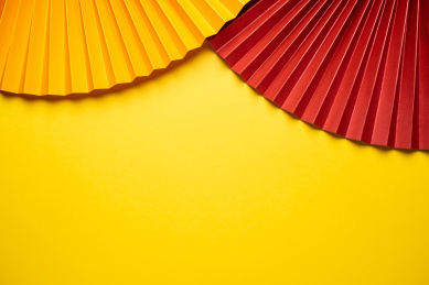 时尚纸扇炫彩海报背景    