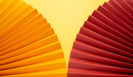 时尚纸扇炫彩海报背景    