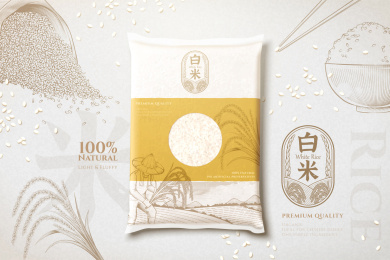 米饭产品包装横幅设计