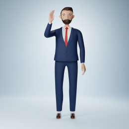 3d卡通商务人士角色