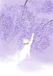 花丛中的猫