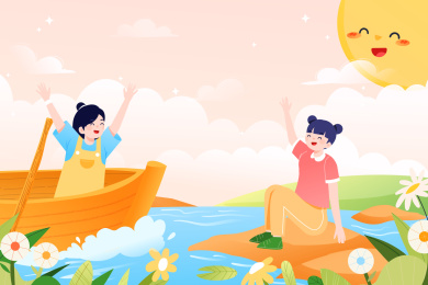 儿童节夏令营矢量插画