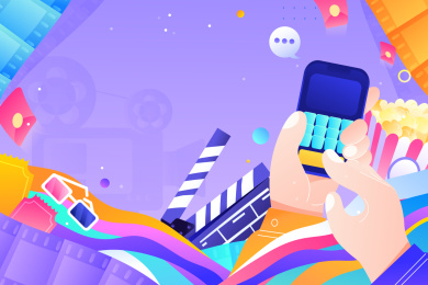 选座购票电影商务矢量插画