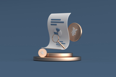3D渲染研究财务报表场景插图