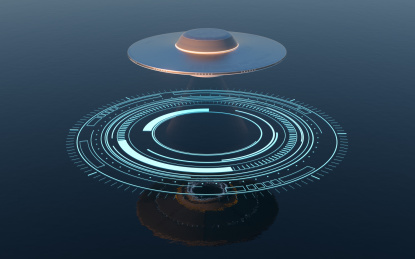 科幻感的飞碟 3D渲染