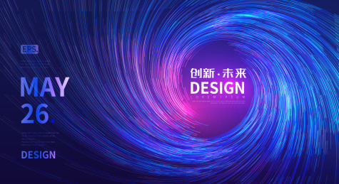 矢量抽象绚丽线条科技海报