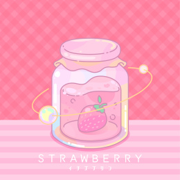 卡通草莓布丁