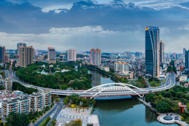 中国广东省中山市岐江公园城市环境