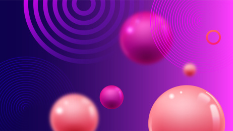 渐变的球形和同心圆组合抽象概念背景