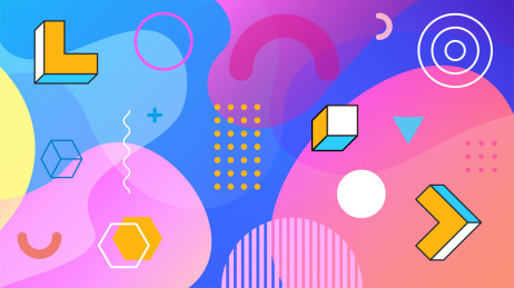 孟菲斯元素组合图形抽象风格背景