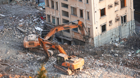 城市更新拆迁现场