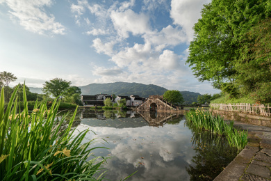 安徽黄山歙县呈坎古村徽派古建筑景观