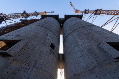 焦炉筒仓工程建设中