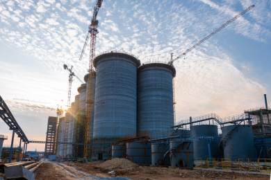 焦炉筒仓工程建设中