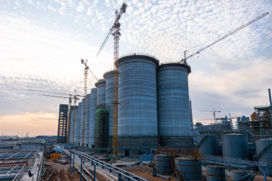 焦炉筒仓工程建设中