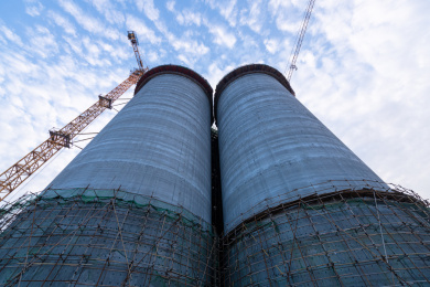 焦炉筒仓工程建设中