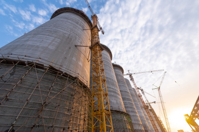 焦炉筒仓工程建设中