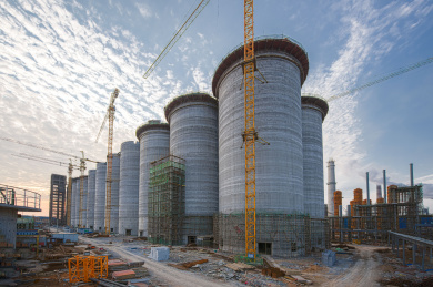 焦炉筒仓工程建设中