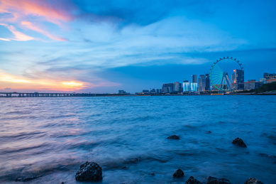 中国深圳前海滨海文化公园风光 