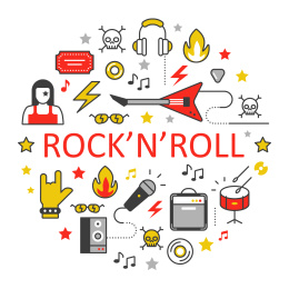 摇滚乐素材插画标志图