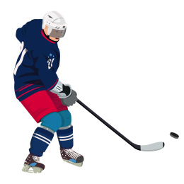 冰球运动员矢量插画素材