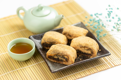 驴打滚特写白色背景