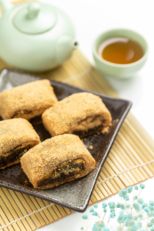 驴打滚特写白色背景