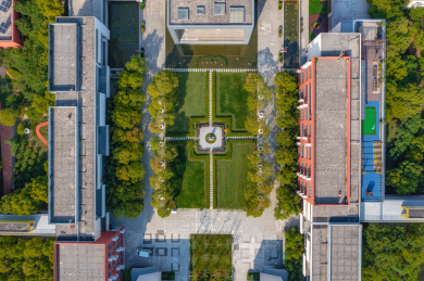 上海交通大学附属中学嘉定分校航拍风景