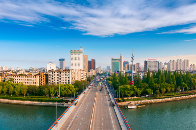 中国浙江省金华市城市风光