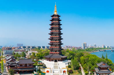 中国浙江省金华市婺州古城万佛塔